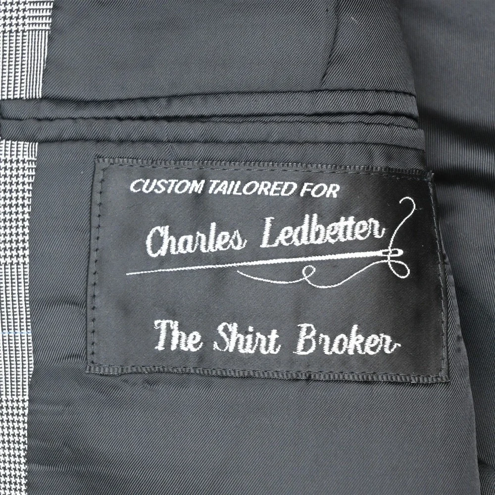 Bespoke 42R 38x32 Gray Prince of Wales Glenn Check Wool Mens Jacket Pants Suit